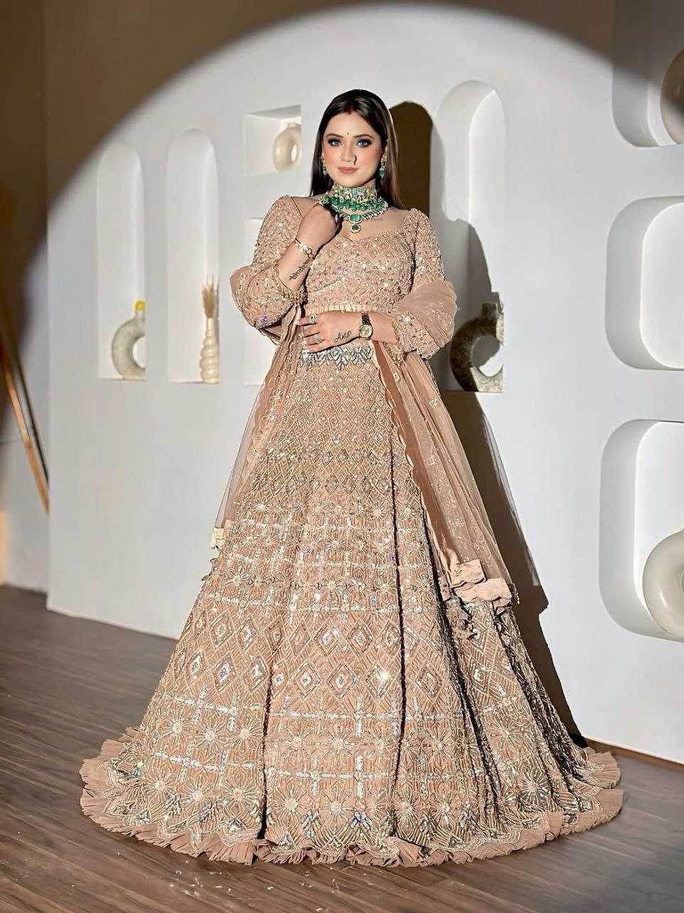 Butterfly Net Zari Work Sequins Lehenga - MYLUXURY LANE ENTERPRISE